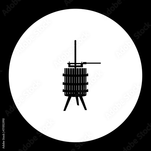 wine press simple silhouette black icon eps10