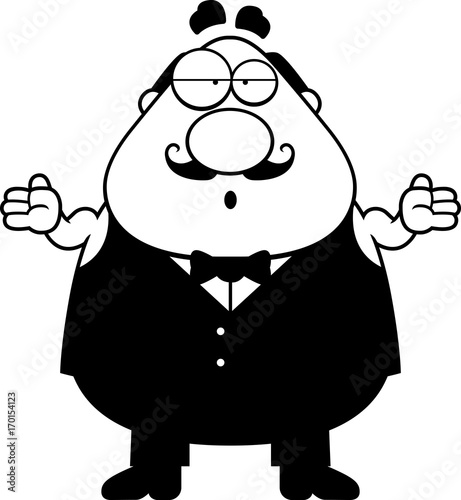 Confused Cartoon Waiter