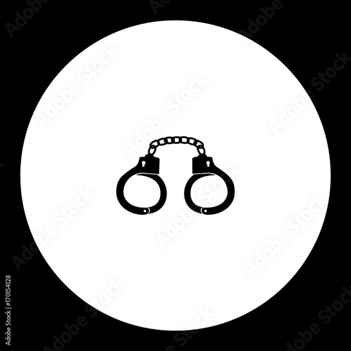 handcuffs shackles simple silhouette black icon eps10