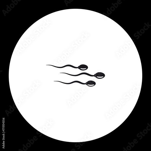 three sperm simple silhouette black icon eps10