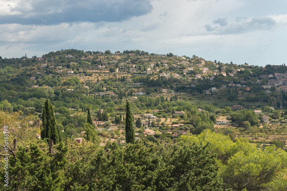 The picturesque view on the Fayence village in Cote d’Azur, Provence, France