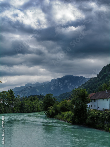 Lech river and mountains, Fussen