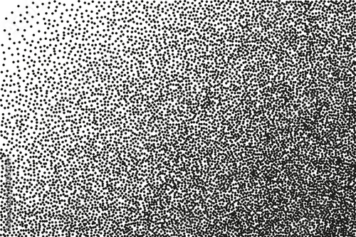 Random halftone. Pointillism style. Background with irregular, chaotic dots, points, circle. 