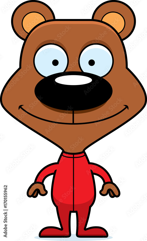 Fototapeta premium Cartoon Smiling Bear In Pajamas
