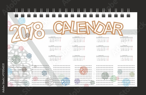 Calendar 2018 Kalendarz 2018 vector