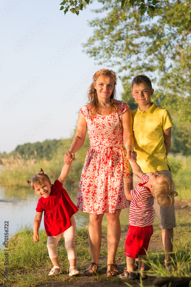 Mom with children twins Mom with children twins