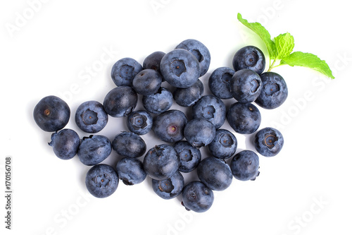 Blueberries with leaves