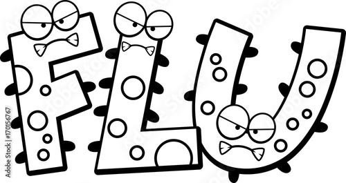 Cartoon Flu Bug Text