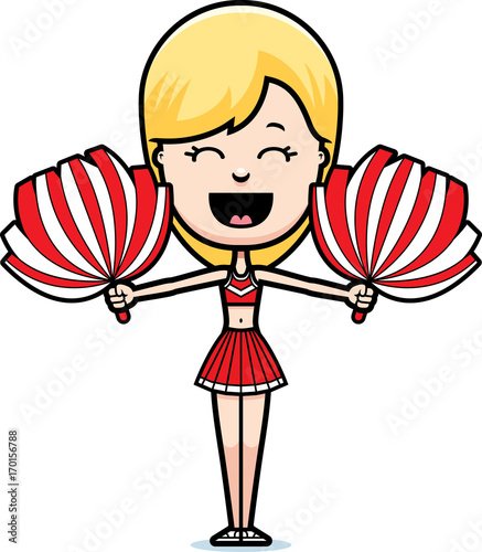 Cartoon Cheerleader Cheering