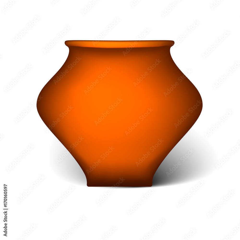 Clay pot isolated on white