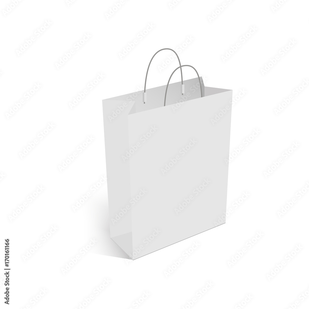Blank of shopping bag with handle mockup. Vector Blank of shopping bag with handle mockup. Vector