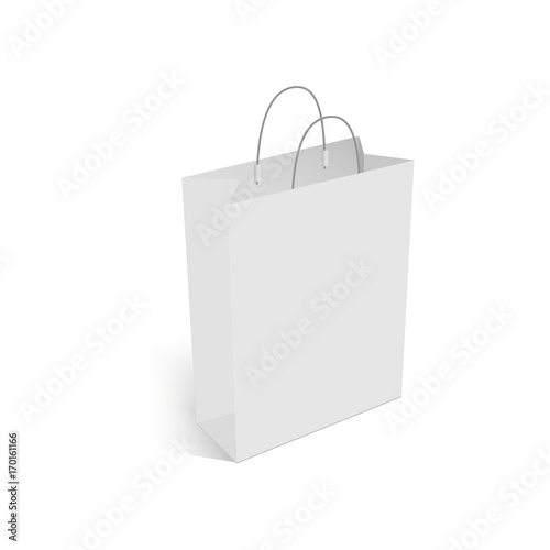 Blank of shopping bag with handle mockup. Vector