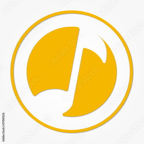 Musicoin vector sign icon. Internet money