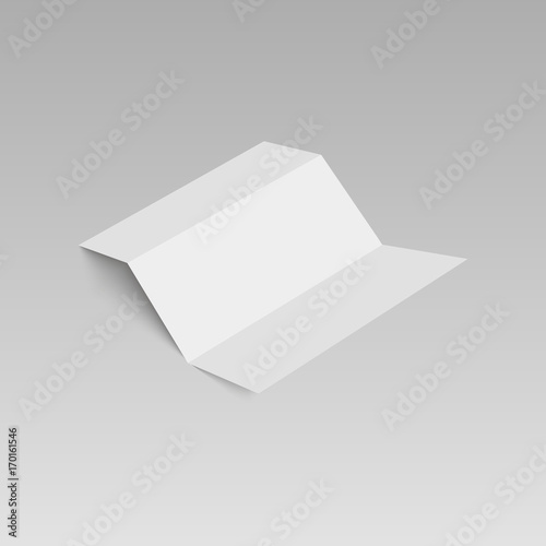 Threefold white template paper. Vector illustration