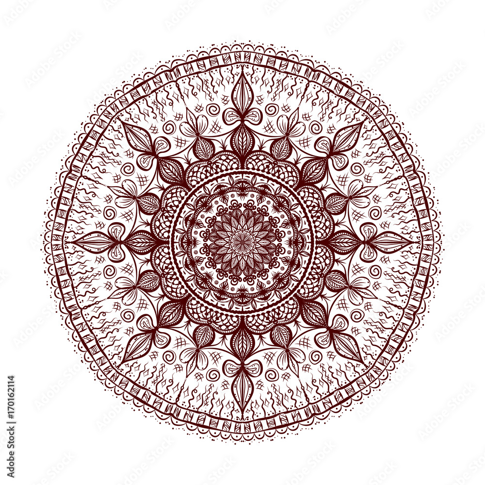 Ornamental mandala. Hand drawn vector illustration