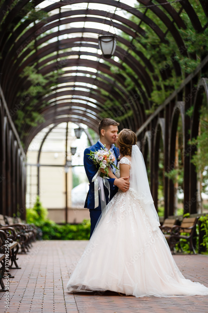 bride and groom in love