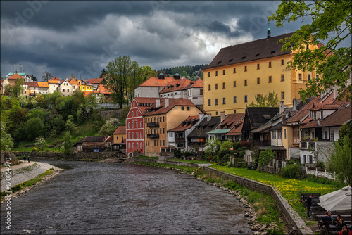 Bad weather in Cesky Krumlov. Czech Republic.