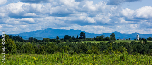 view of the Green Mountains in Vermont in summer 