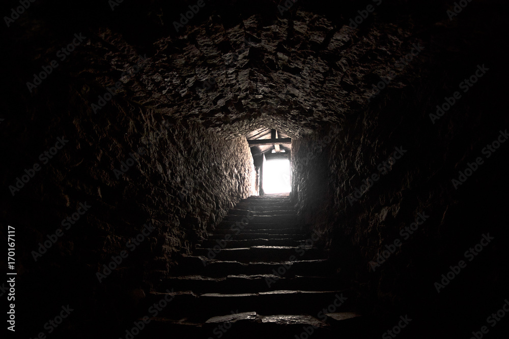 Exit from the ancient medieval dungeon