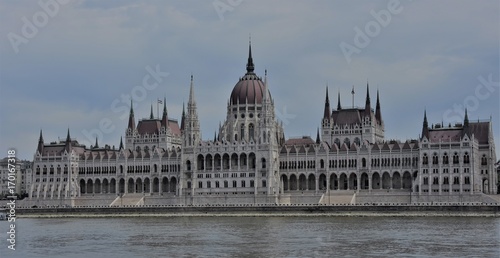 View of majestic Budapest Parliament on the Danube