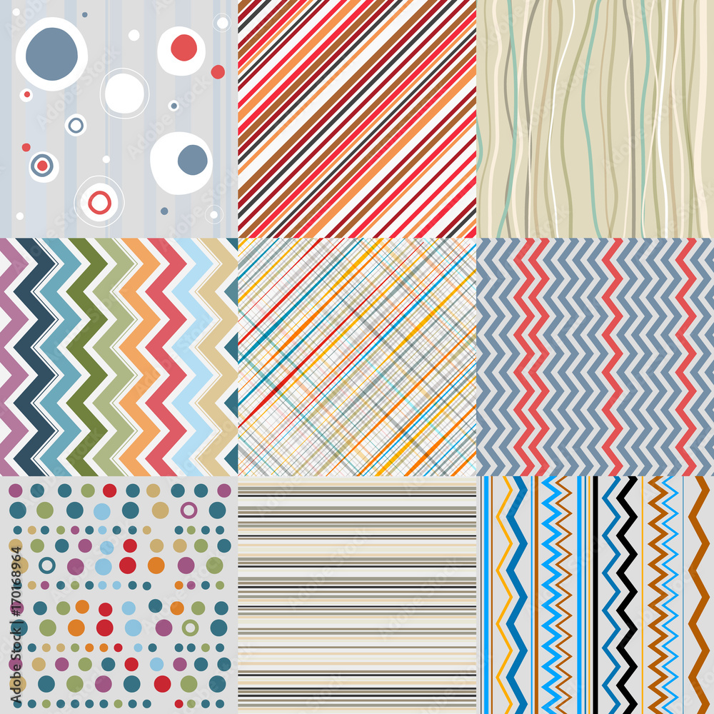 Obraz premium Textile or Paper Retro Vector Background Set.