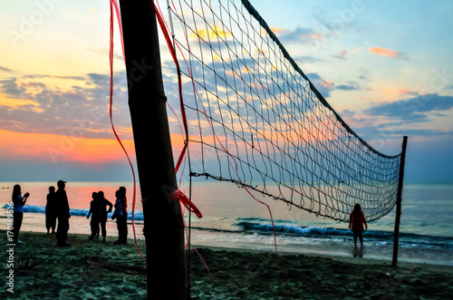 beach volleyball silhouette
