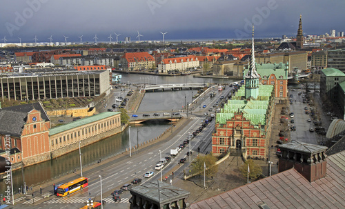 view of Copenhagen from the tower of Christiansborg palace