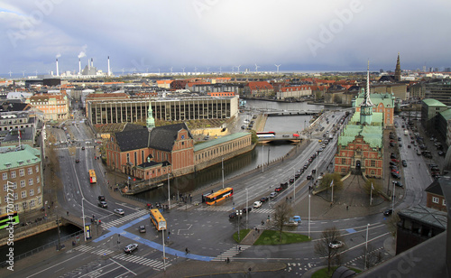 view of Copenhagen from the tower of Christiansborg palace