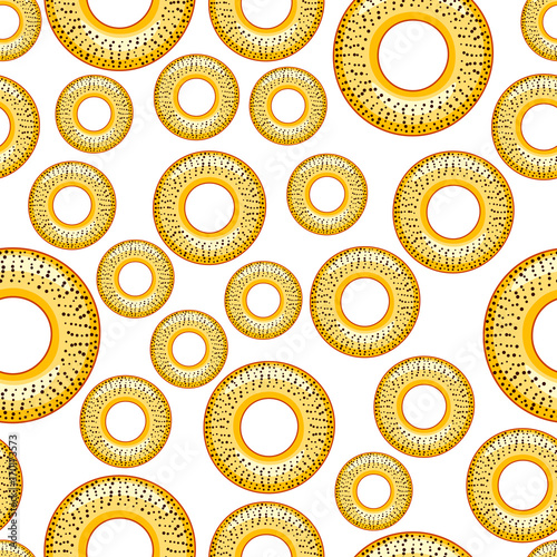 Poppy bagel seamless pattern
