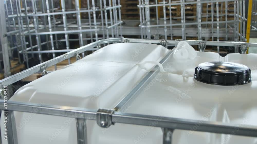 Upper View Intermediate Bulk Container against Empty Frames