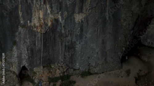 Bungee jump as extreme and fun sport Prohodna Cave 150 feet