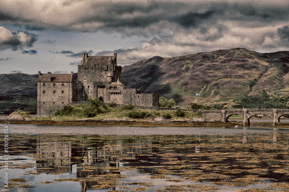 Dornie castle in Scottish Highlands