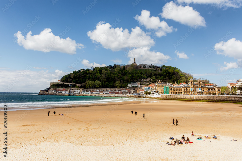 Naklejka premium Playa de la concha de San Sebastian