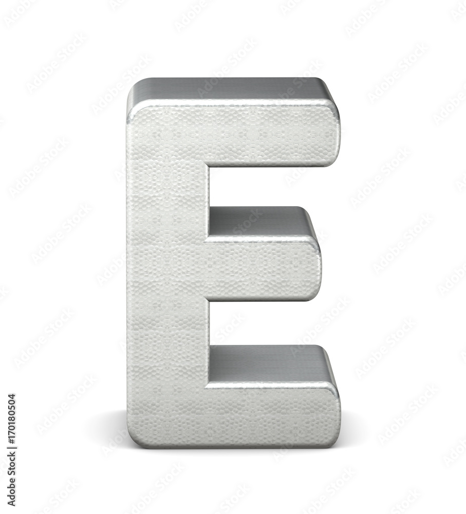 buchstabe silber letter silver E 3d buchstabe silber letter silver E 3d
