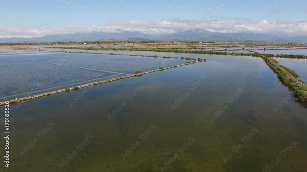 Salt fields in Asia, aerial view Salt fields in Asia, aerial view