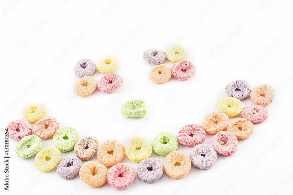 Smile made of cereal. Smile made of cereal.