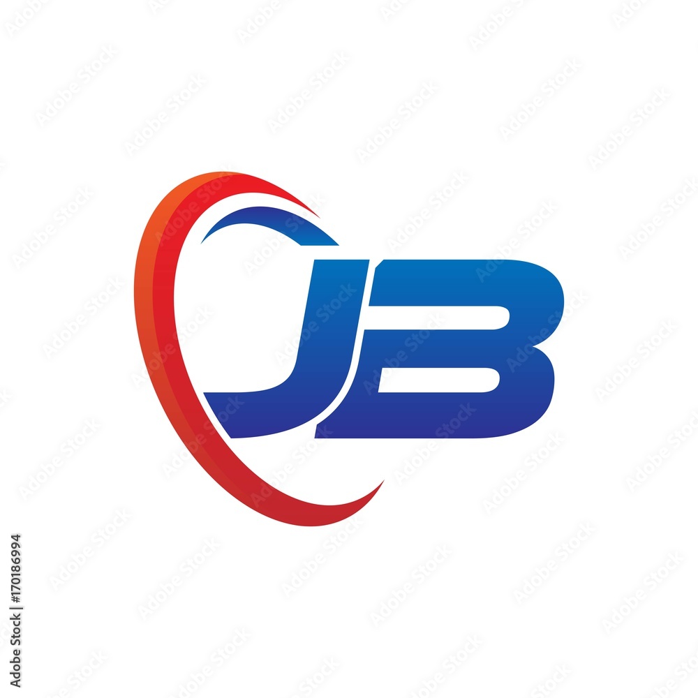 modern dynamic vector initial letters logo jb with circle swoosh red blue modern dynamic vector initial letters logo jb with circle swoosh red blue