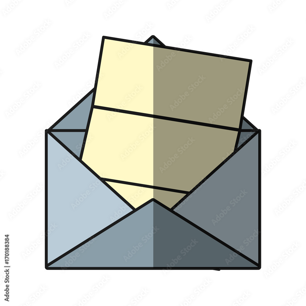 letter and envelope icon over white background vector illustration