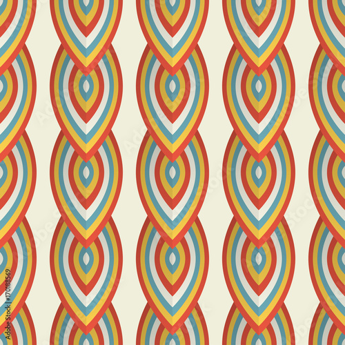 Seamless vector pattern with vertical colorful petals