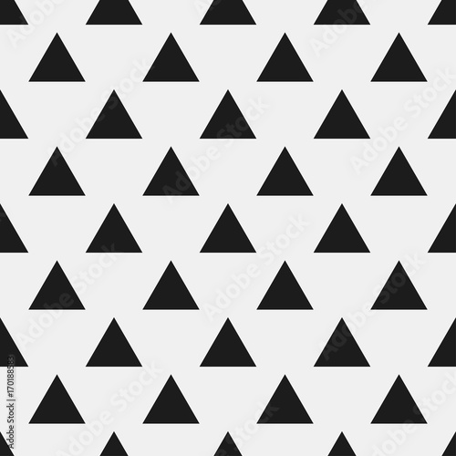 Seamless vector pattern with black triangles