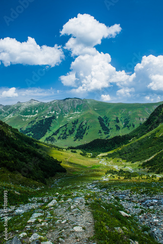 The beautiful summer landscape in Arkhyz, Russia © irimeiff