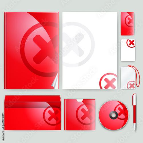 Corporate identity template with color elements. Vector company business style for brandbook, report and guideline. Stationery template with abstract pattern theme illustration. photo