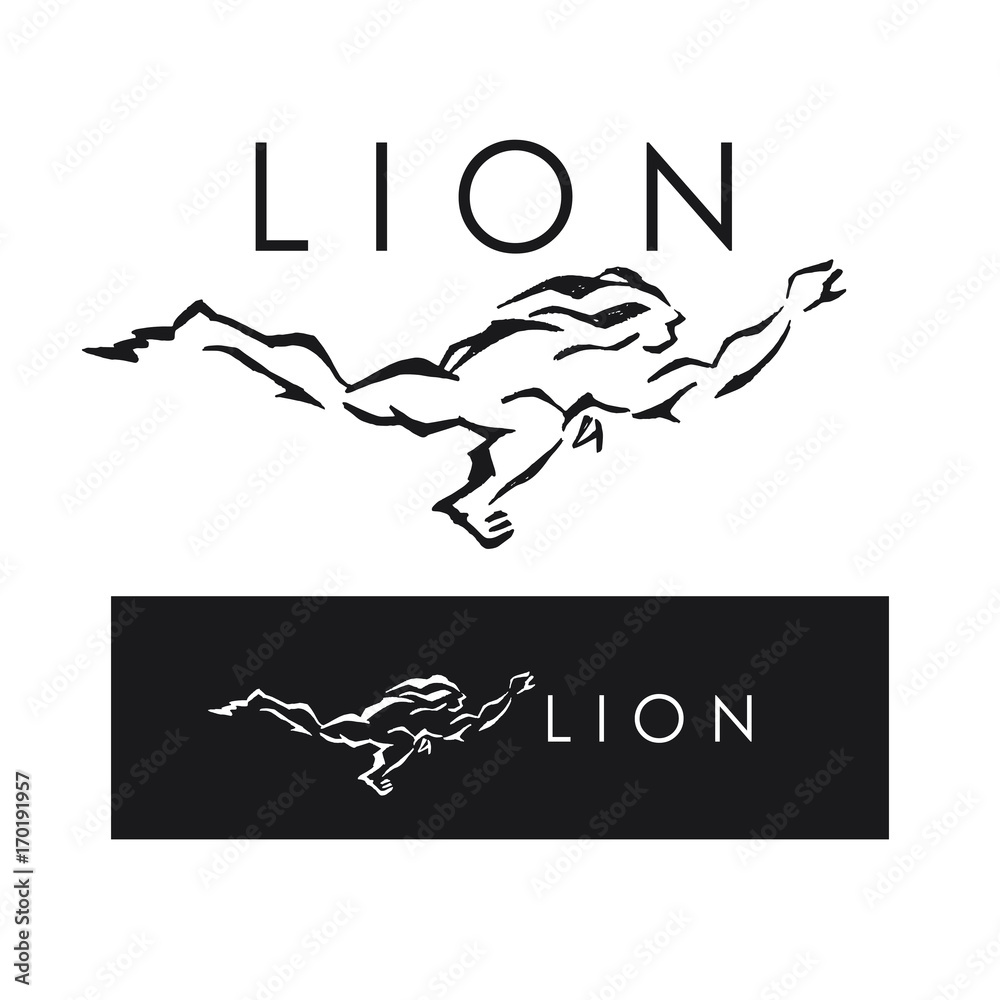 Logo Lion, Figura de hombre leon, marca de ropa moda, perfume, estilismo  vector de Stock | Adobe Stock