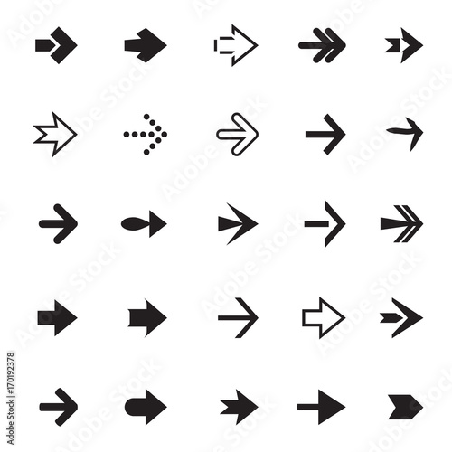 Set of black vector arrows