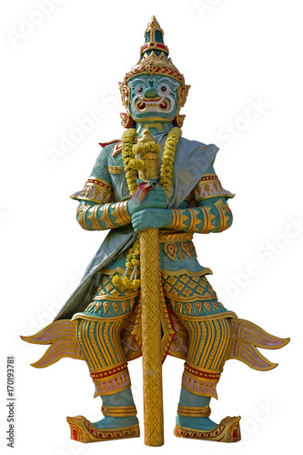Thai Giant guardian bangkok isolated on white background