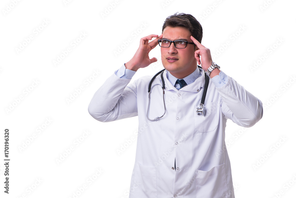 Young male doctor isolated on white background Young male doctor isolated on white background