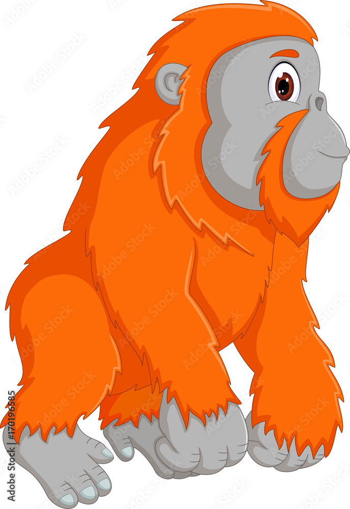 cute orangutan cartoon sideways with smile Stock Vector | Adobe Stock cute orangutan cartoon sideways with smile Stock Vector | Adobe Stock