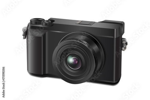 Vintage style camera isolated on white