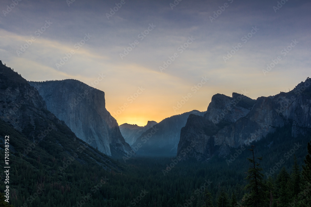 Yosemite Tunnel View Overlook at Sunrise