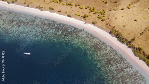 Beautiful pink beach with turquoise water